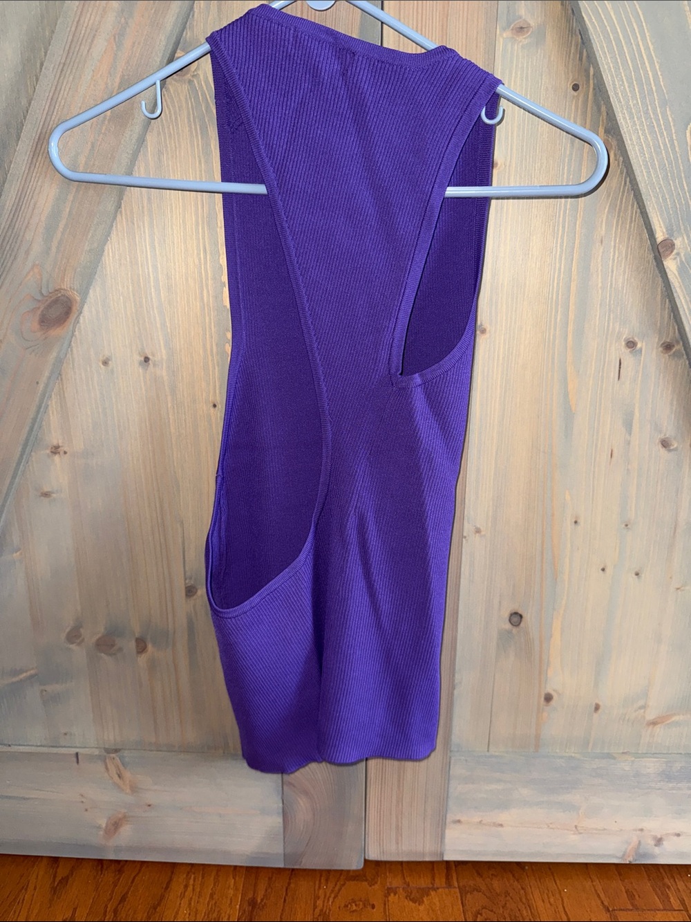 525 America Purple Ribbed Racerback Tank Top